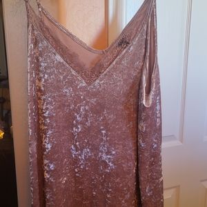 Crushed pink/mauve velvet tank, adjustable
